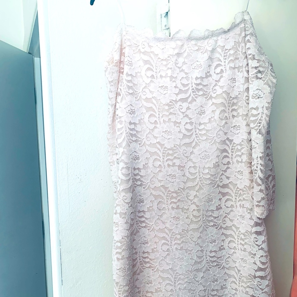 White lace midi dress